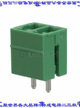 EBRA-02-B 端子块连接器2POS接头公引脚带罩3.81mm绿色垂直通孔