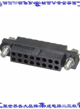 M80-4131698 矩形连接器外壳16POS插座2排2mm母形插口黑色自由悬