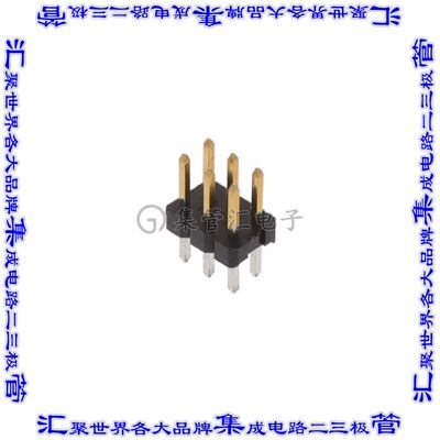 2842127-3 针座连接器6POS分离式2排2mm公形插针通孔直针镀金