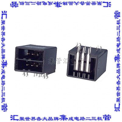2-178137-2 针座连接器6POS接头2排3.81mm公形插针通孔直角镀金