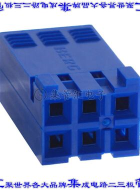 65239-003LF 矩形连接器外壳6POS插座2排2.54mm母形插口蓝色自由