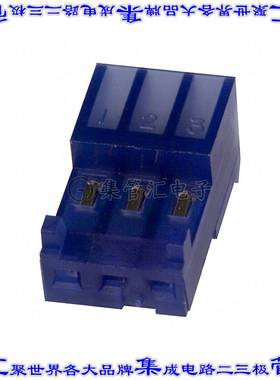 3-643815-3 矩形连接器3POS插座2.54mm母插口蓝色IDC锡自由悬挂直