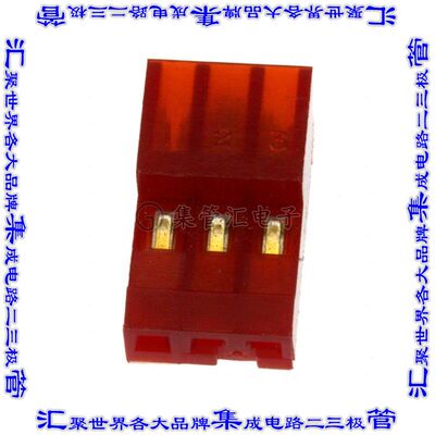 3-641190-3 矩形连接器3POS插座2.54mm母插口红色IDC镀金自由悬挂