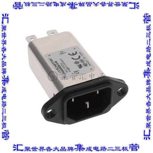 FN9244EB-6-06 电源接入连接器3POS插座公型片状插脚IEC320-C14面