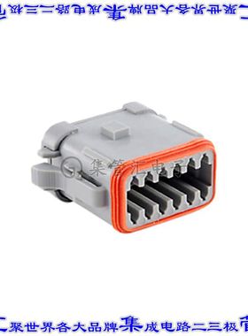 AT06-12SA-MM01 矩形连接器外壳12POS插头2排母形插口灰色自由悬