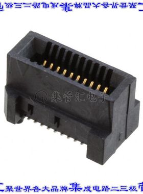 SPD08-020-RB-TR 卡边缘连接器20POS母头2排0.8mm黑色镀金