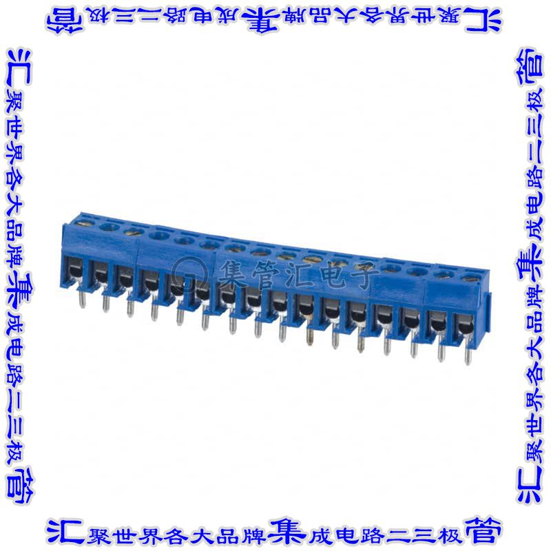 OSTTE160161 线对板连接器16POS接线端子3.5mm通孔水平带板