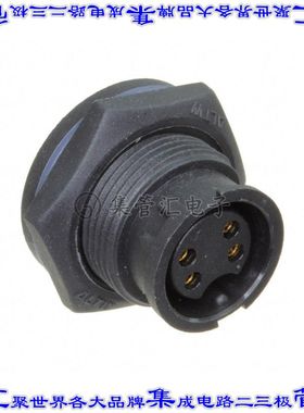 ABD-04PMFS-LC7001 圆形连接器4POS插座母插口焊杯镀金面板安装