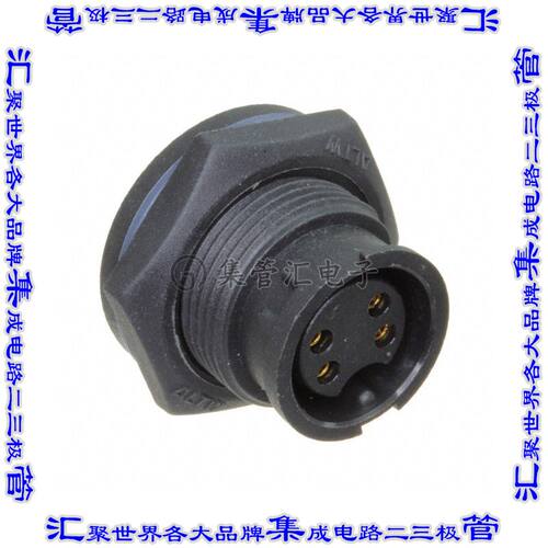 ABD-04PMFS-LC7001 圆形连接器4POS插座母插口焊杯镀金面板安装