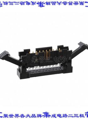 1-111504-7 矩形连接器20POS插头2排2.54mm公引脚黑色IDC镀金自由