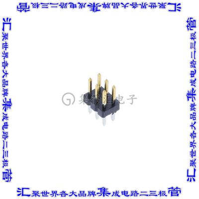 2842126-3 针座连接器6POS分离式2排2mm公形插针通孔直针镀金