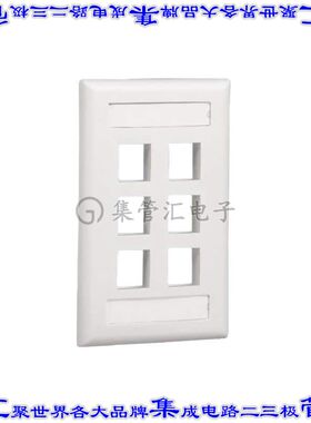 NK6FIGY 接插件连接器FACEPLATE SNGL GANG 6PORT IVORY