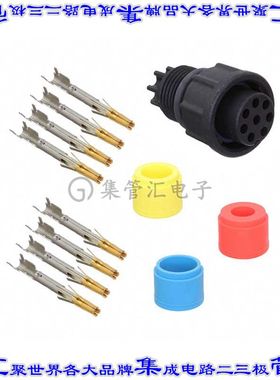 ABD-08BFFC-LL7AP0 圆形连接器8(数据)插头母插口压接镀金自由悬