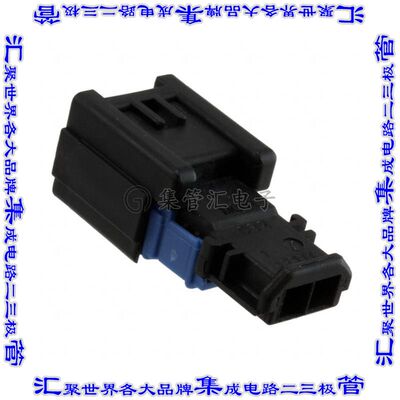 988241021 0988241021矩形连接器外壳2POS插头公形引脚黑色自由悬