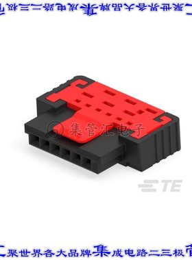 214158-E 矩形连接器6POS插座1.27mm母插口黑色IDC镀金自由悬挂