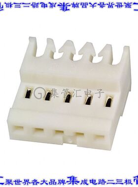 3-640621-5 矩形连接器5POS插座2.54mm母插口白色IDC锡自由悬挂直