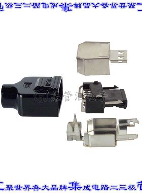 3240-8P-C(50) 矩形连接器8POS插头0.8mm外罩触点黑色焊接镀金自