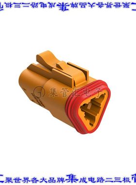 AT06-3S-RD01ORG 矩形连接器外壳3POS插头2排母形插口橙色自由悬