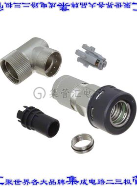 1021816 圆形连接器5POS插头外壳用于公插针黑色银色自由悬挂底壳