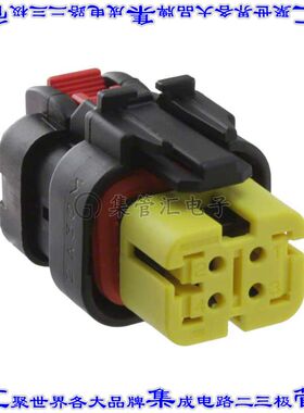 776487-3 矩形连接器外壳4POS插头2排4.5mm母形插口黑色自由悬挂