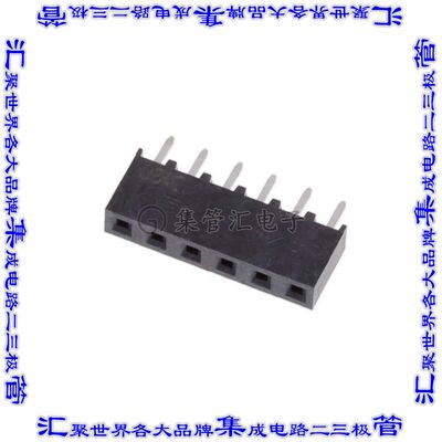2314868-6 针座连接器6POS插座2mm母形插口通孔直针镀金