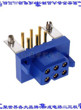 PLB06F4BN0A1/AA 背板连接器6POS插座母插口2排5mm通孔直角蓝色