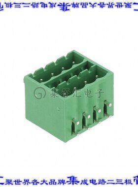 KE0871530000G 端子块连接器8POS接头公引脚带罩2排5mm绿色90DEG