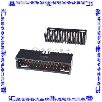 6-102617-3 针座连接器30POS接头2排2.54mm公形插针通孔直角镀金