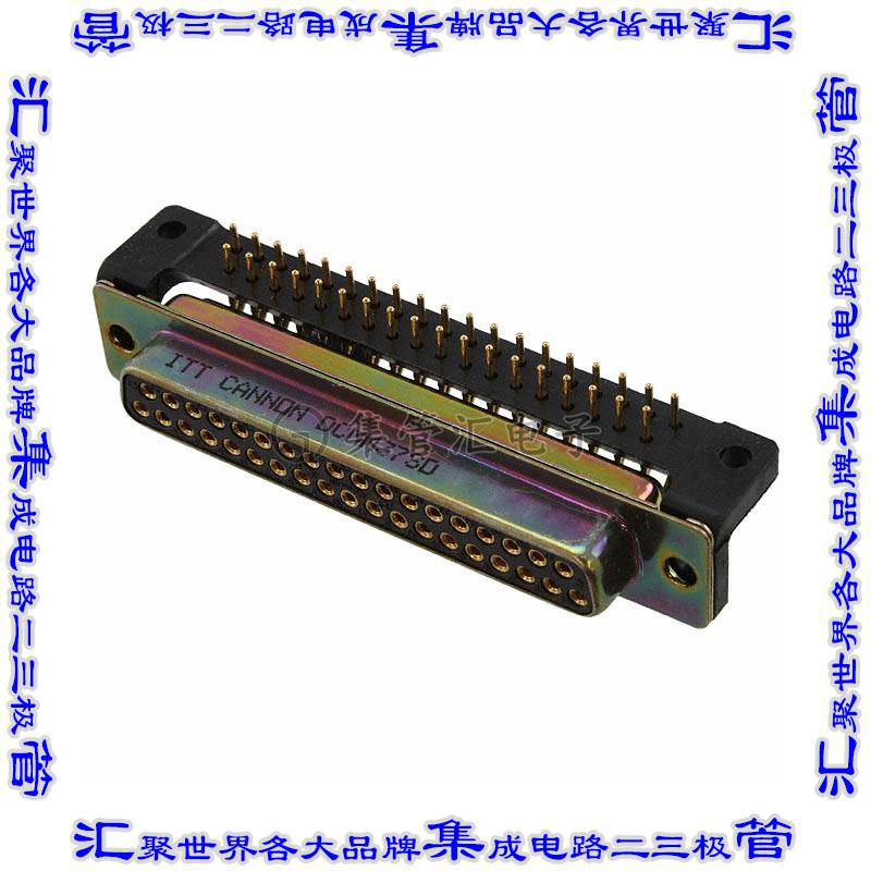 DCMM-37S-D 连接器37POS插座母插口2排D-Sub面板安装通孔直角