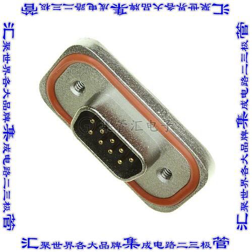 MDBE09PE860 连接器9POS插头公引脚2排D-Sub面板安装通孔