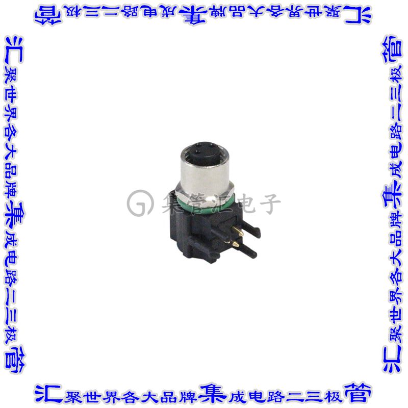PXMBNI08RAF04APCM8 圆形连接器4POS插头母插口焊接镀金通孔直角