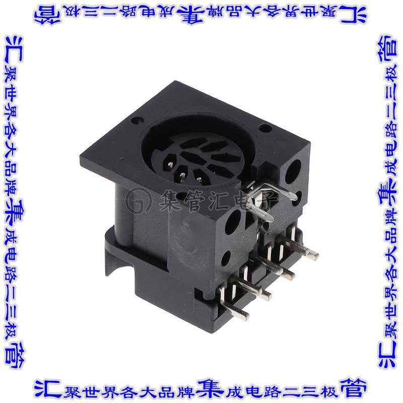 62PC7F 圆形连接器7POS插座母插口焊接锡通孔直角