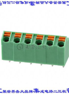 1752256 线对板连接器6POS接线端子5mm通孔25角度带板