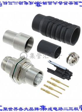 1-2823446-6 圆形连接器4POS插座母插口压接镀金自由悬挂