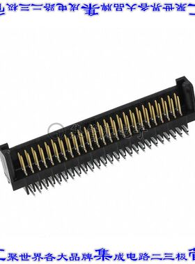 5-102802-4 针座连接器50POS接头2排2.54mm公形插针通孔直角镀金