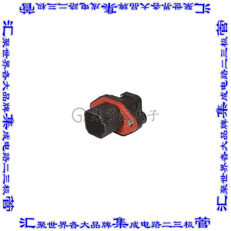 DT04-6P-CL09 矩形连接器外壳6POS插座3排9.12mm公形引脚黑色面板
