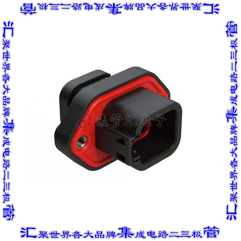 ATP04-6P-PM05ECBK 矩形连接器外壳6POS插座2排公形引脚黑色面板