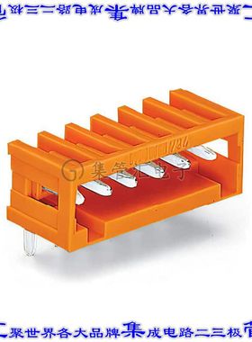 734-263 端子块连接器3POS接头公引脚带罩3.81mm橙色90DEG通孔