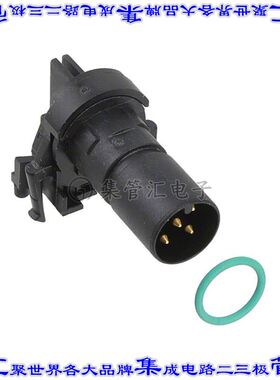 1436686 圆形连接器5POS插头公引脚焊接镀金通孔直角