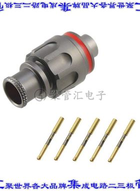 FGS.0M.305.XLMT 圆形连接器5POS插头母插口压接镀金自由悬挂
