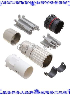 1628867 圆形连接器8(4+3电源+PE)插头外壳用于公插针银色自由悬