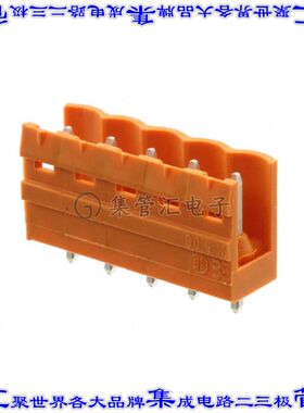 1581350000 端子块连接器5POS接头公引脚带罩5mm橙色垂直通孔