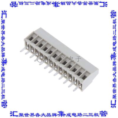 1-1546215-2 线对板连接器12POS接线端子2.54mm通孔水平带板