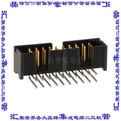 103310-5 针座连接器20POS接头2排2.54mm公形插针通孔直角镀金