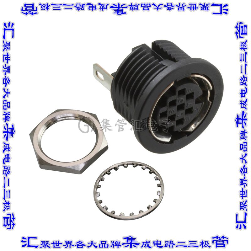 HR12-10R-8SC(71) 圆形连接器8POS插座外壳用于母插口黑色面板安