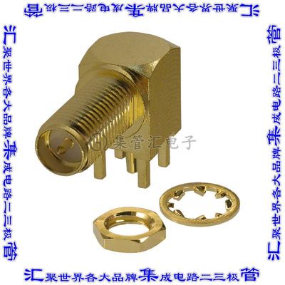 132203RP 同轴连接器RP-SMA插孔公引脚焊接50欧姆面板安装通孔直