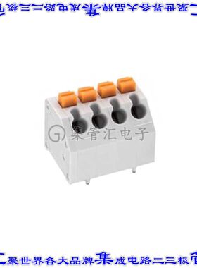 691412320004 线对板连接器4POS接线端子3.81mm通孔45角度带板