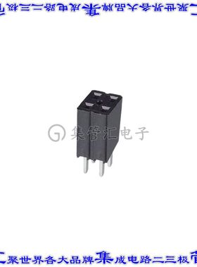 929852-01-02-RA 针座连接器4POS插座2排2.54mm叉状通孔直针镀金