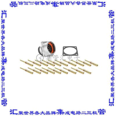 RT001619PKNH03-K 圆形连接器19POS插座公形引脚压接镀金面板安装