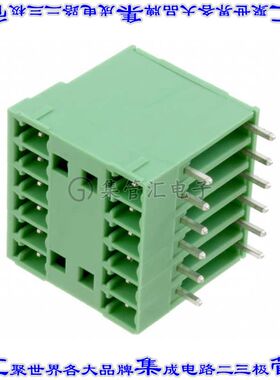 1843114 端子块连接器12POS接头公引脚带罩2排3.81mm绿色90DEG通